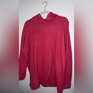 Zenana Soft Hooded Pullover Sweatshirt Hot Pink Size L/XL